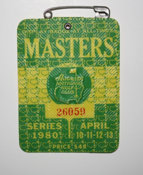 1980 Masters Tournament Badge