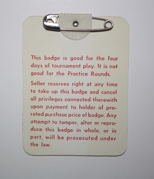 1981 Masters Tournament Badge