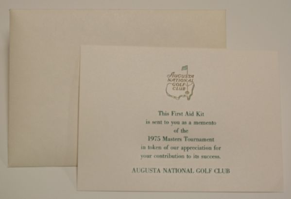 1975 Masters Tournament Gift - Complete First Aid Kit with Card 