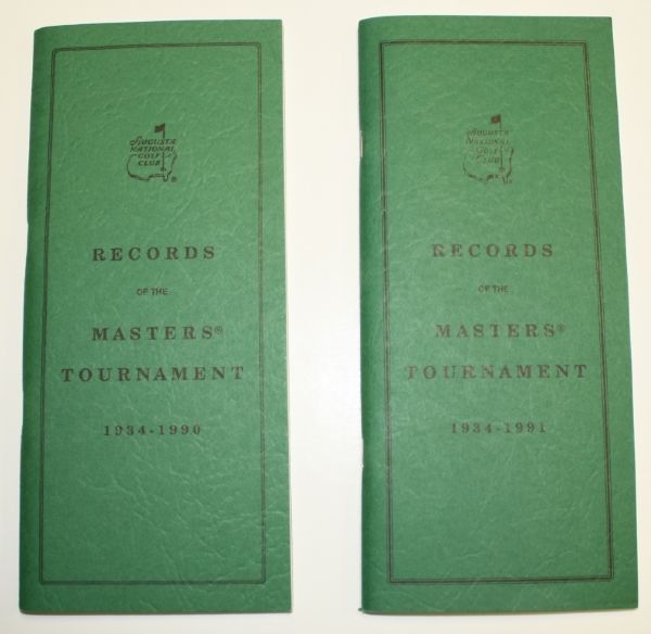 1990 and 1991 Masters Tournament Record Books - Media and Staff Only