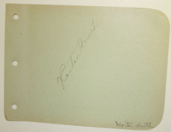 Horton Smith First Masters Champion Signature (1934 and 1936 Champ)