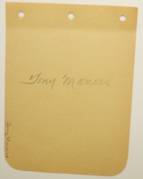 Tony Manero 1936 US Open Champion Signature