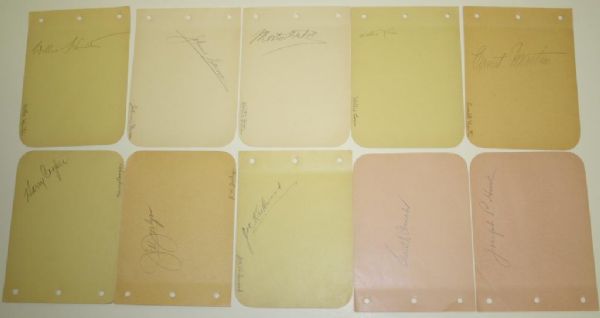Lot of (10) 1920s and 30s Signatures on Album Pages