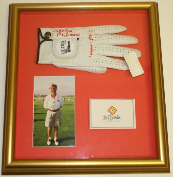 Deluxe Framed Golf Glove Autographed by Sandra Palmer