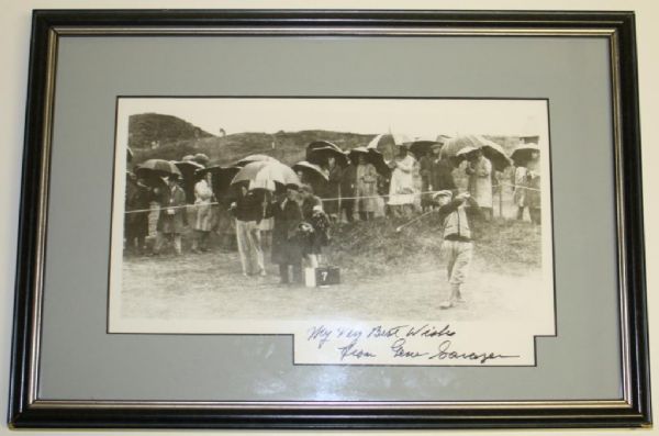 Black & White Photo Framed and Autographed My Very Best Wishes From Gene Sarazen