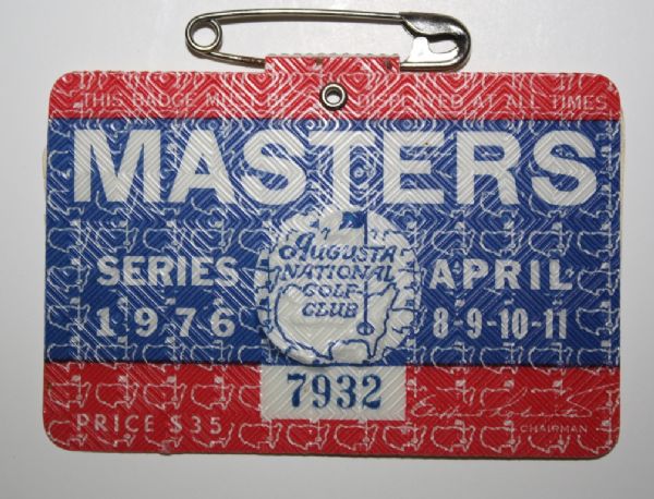 1976 Masters Tournament Badge