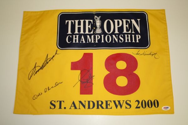 2000 St. Andrews Flag Signed by Four British Open Champs