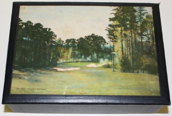 1957 Masters Commemorative Box with Artist Erwin Barrie Depiction of 10th hole