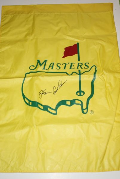 Masters House Flag Signed by Jack Nicklaus/Arnold Palmer