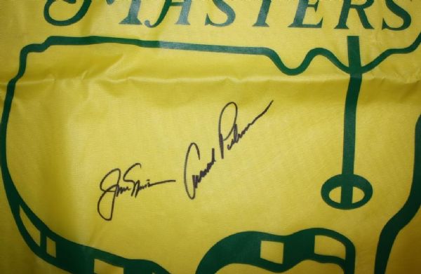 Masters House Flag Signed by Jack Nicklaus/Arnold Palmer