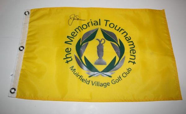 Memorial Tourament Flag Signed by Jack Nicklaus