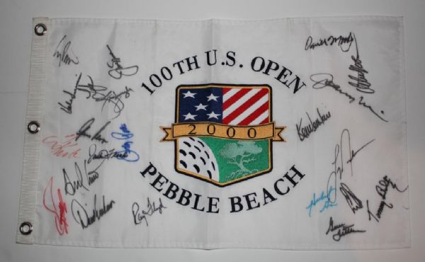 100th US Open Flag Signed by 22 US Open Champs incl. Nicklaus, Player