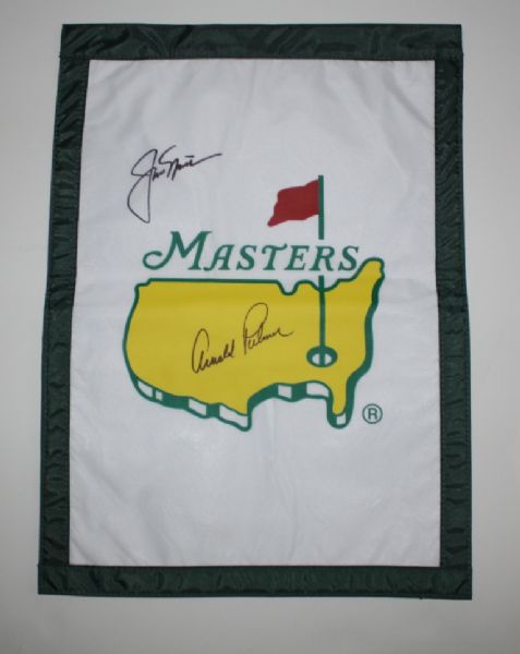Green Garden Flag Signed by Jack Nicklaus/Arnold Palmer
