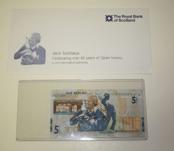 Jack Nicklaus  Signed Five Pound Note With JSA Authentication