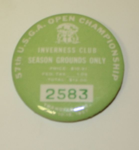 1957 US Open Patrons Badge