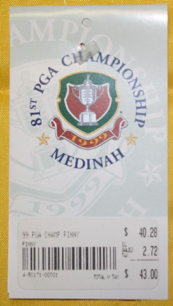 1999 PGA Medinah Flag with Original Price Label Tiger's Second Major Win