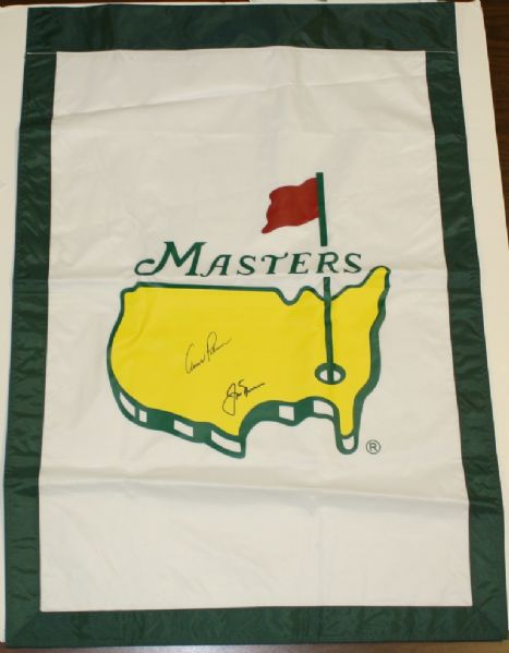 Arnold Palmer and Jack Nicklaus Autographed Masters House Flag JSA COA