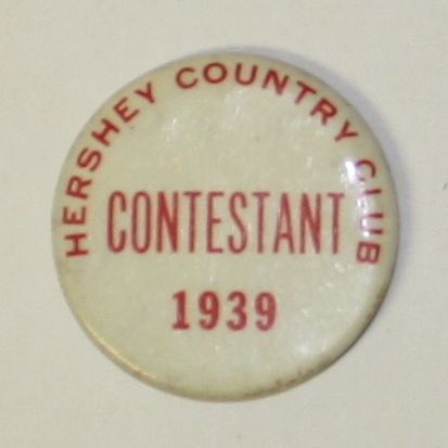 1939 Contestant Badge from Hershey Country Club