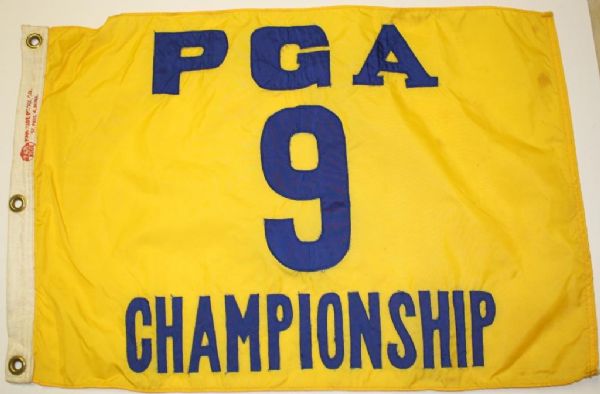 Actual Course Flown 9th Hole Flag from Gary Players' 3rd Major Win at 1962 PGA