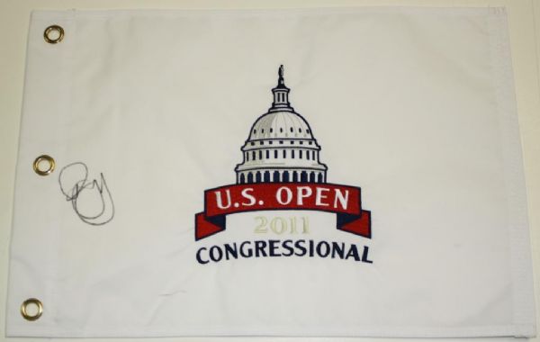 Rory McIlroy Autographed White  2011 US Open Flag