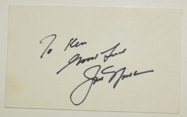 Jack Nicklaus Autographed to Ken Index Card