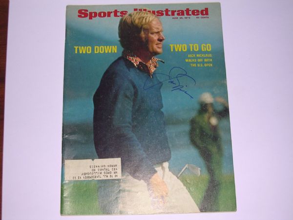 Jack Nicklaus signed Sports Illustrated 6/26/72 Two Down, Two to Go US Open JSA COA