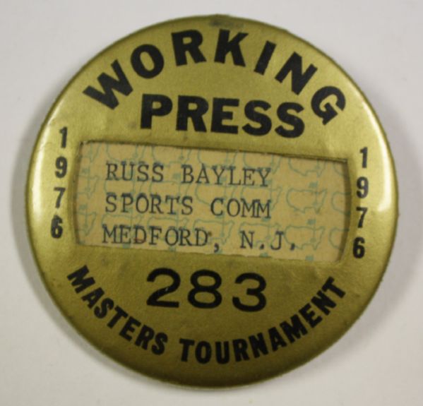 1976 Masters Press Badge