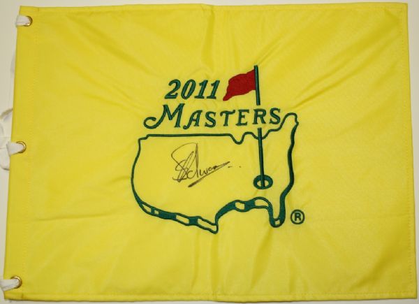Lot of 5 Charl Schwartzel Autographed 2011 Masters Embroidered Pin Flags