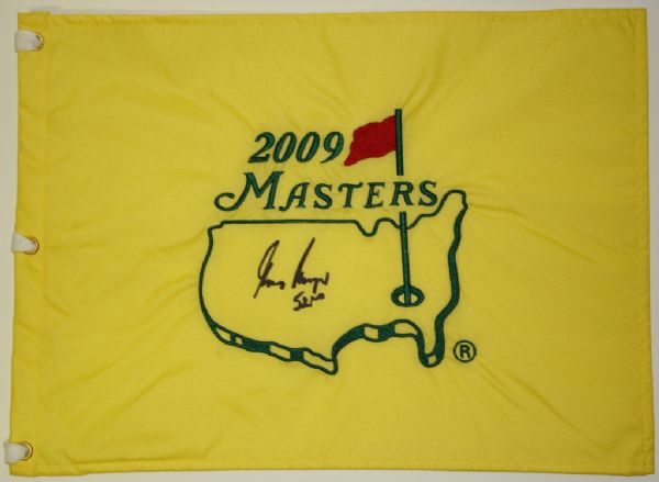 2009 Masters Flag Signed by Gary Player - 52nd Notation