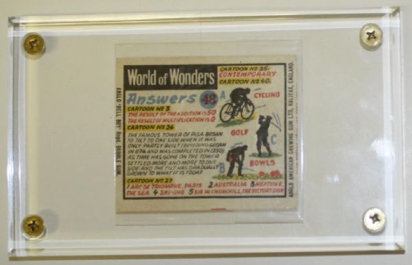 1960 Anglo American Chewing Gum (Engalnd) Golf Card/Wrapper World of Wonders - #48C Answer Card