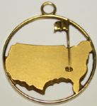 14k Golf Masters Charm-Womens Augusta National Gift- Inscribed "Masters Tournament 1958" - Arnold Palmers First Win