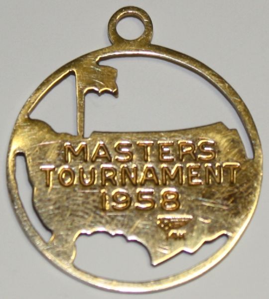 14k Golf Masters Charm-Womens Augusta National Gift- Inscribed Masters Tournament 1958 - Arnold Palmer's First Win