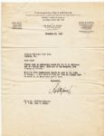Robert T. Jones 1938 TLS - Content Walgreen Drugs of Chicago Memberhip @ Augusta National