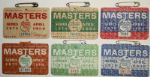 Lot of 9 Masters Badges: 70, 74, 76, 77, 78, 79, 88, and 89(2)