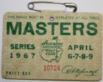 1967 Masters Badge - Good Shape with Note from Bobby Jones