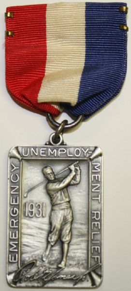 1931 Emergency Unemployment Relief Sterling Silver Bobby Jones Medal