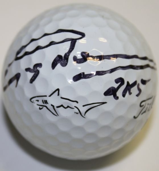 Hall of Fame Greg Norman Signed Shark Golf Ball w/Notation 2K5 - British Champ