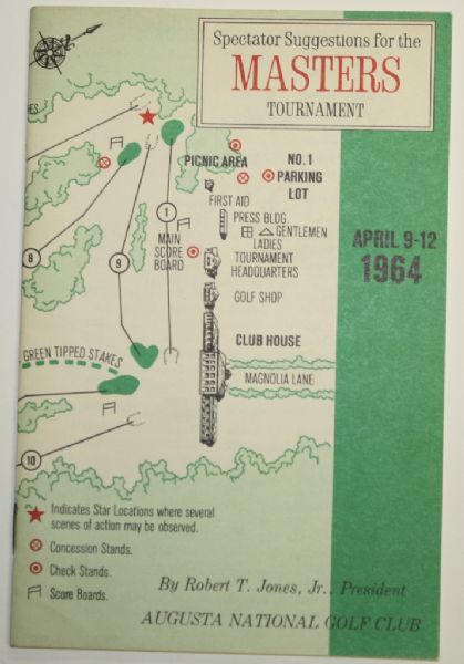 1964 Masters Spectator Guide - Arnold Palmer's 4th Win