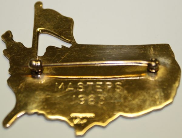 1963 Masters 14k Gold Pin  - Nicklaus First Masters Win