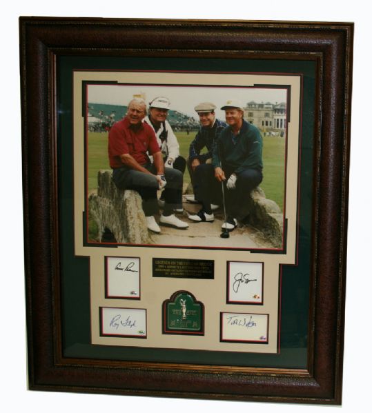 1995 British Open Photo with autographed cuts - Raymond Floyd, Arnold Palmer, Jack Nicklaus, Tom Watson JSA COA