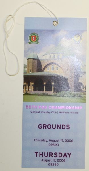 2006 PGA Championship Full Unused Ticket - Tiger Wins