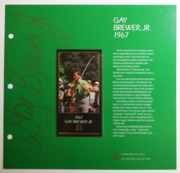 Gay Brewer Grand Slam Ventures Album Page w/Signed Gold Foil 1967 Brewer Card