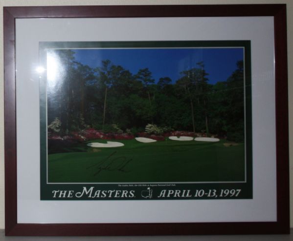 Tiger Woods Signed 1997 Masters Commemorative Poster JSA COA