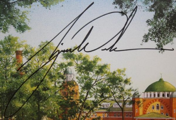 1999 Medinah PGA Championship Steve Loftus Print Signed by Tiger Woods - Large Autograph!