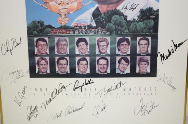 1989 Ryder Cup Poster Signed by Team and Captain - Framed
