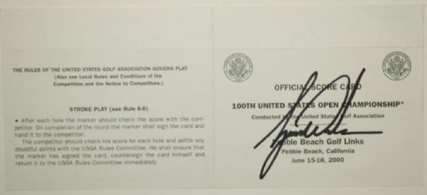 Tiger Woods Signed Official 2000 US Open Pebble Beach Scorecard- Tiger Woods  - JSA