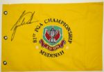 Tiger Woods Signed 1999 PGA Championship Embroidered Medinah Flag-2ND Major Win