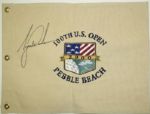 Tiger Woods Signed 2000 US Open Pebble Beach Embroidered Canvas Flag - 18 3/4" x 14"