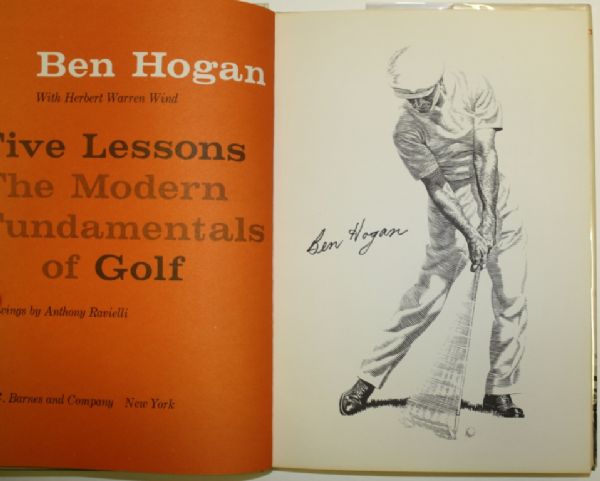 Ben Hogan Signed 1st Edition 1957 '5 Lessons' Book