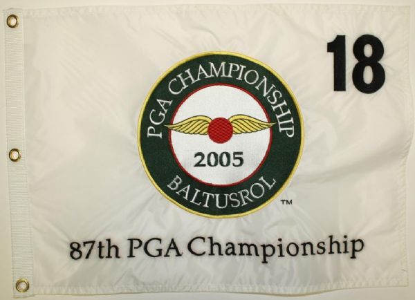 2005 PGA Championship Baltusrol Embroidered Flag - 87th - Phil Mickelson Winner